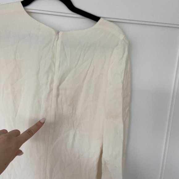 Reformation Gatsby Maxi Dress Ivory Sz 6 Thigh-high Slit Full Length Deep V-Neck - Picture 10 of 12